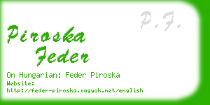 piroska feder business card